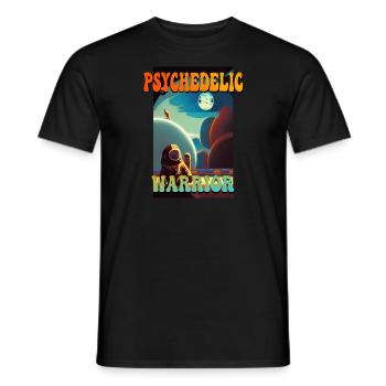Psychedelic Warrior - Men's T-Shirt - black - Front - AI Model Male 178 light (178cm)