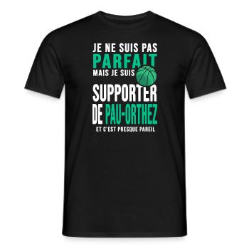 basketball supporter club basket ball Pau Orthez - T-shirt homme - noir - Devant - AI Model Male 178 light (178cm)