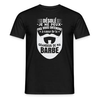 Barbu Au Grand Coeur | Père | Papa Barbu - T-shirt homme - noir - Devant - AI Model Male 178 light (178cm)