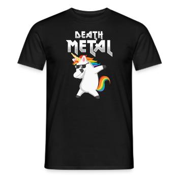 Death Metal Einhorn Hard Rock Musik Festival - Männer T-Shirt - Schwarz - Vorne - AI Model Male 178 light (178cm)