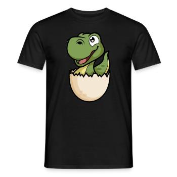 Dino Baby im Ei Lustiger Dinosaurier - Men's T-Shirt - black - Front - AI Model Male 178 light (178cm)