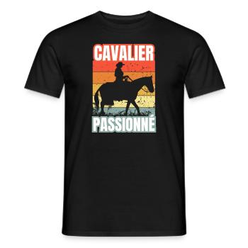 cavalier passionné - T-shirt homme - noir - Devant - AI Model Male 178 light (178cm)