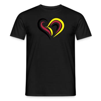 EM2018 DE (Herz) - Männer T-Shirt - Schwarz - Vorne - AI Model Male 178 light (178cm)