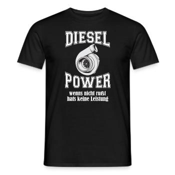 DIESEL POWER DOPPEL S - Männer T-Shirt - Schwarz - Vorne - AI Model Male 178 light (178cm)