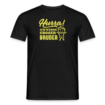 Hurra, ich werde Bruder (Schriftzug) - Männer T-Shirt - Schwarz - Vorne - AI Model Male 178 light (178cm)