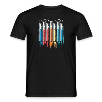 Tubes à essai colorés - T-shirt homme - noir - Devant - AI Model Male 178 light (178cm)