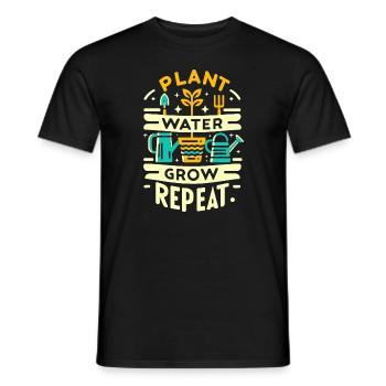 Pflanze Wasser Wachsen Wiederholen - Männer T-Shirt - Schwarz - Vorne - AI Model Male 178 light (178cm)