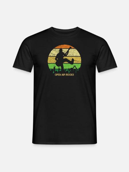 Open Air Rocks - Gitarrist - Männer T-Shirt - Schwarz