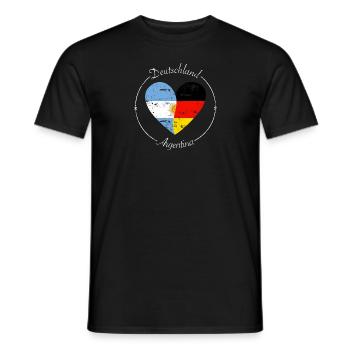 Argentinien Deutschland Herz Flagge weiß - Männer T-Shirt - Schwarz - Vorne - AI Model Male 178 light (178cm)