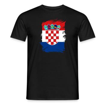 Croatia Flag Adriatic Sea Zagreb Croatian Flag - Men's T-Shirt - black - Front - AI Model Male 178 light (178cm)