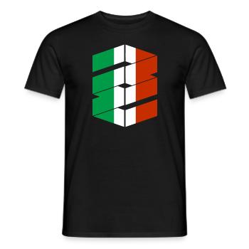 Drapeau de l’Italie Drapeau italien vintage Look vieilli - T-shirt homme - noir - Devant - AI Model Male 178 light (178cm)