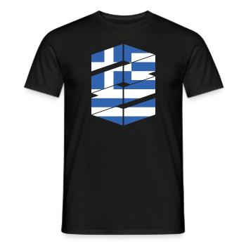 Drapeau grec Hellas Athènes drapeau grec - T-shirt homme - noir - Devant - AI Model Male 178 light (178cm)