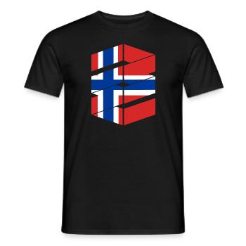 Norwegen Flagge Skandinavien Norwegische Fahne - Männer T-Shirt - Schwarz - Vorne - AI Model Male 178 light (178cm)