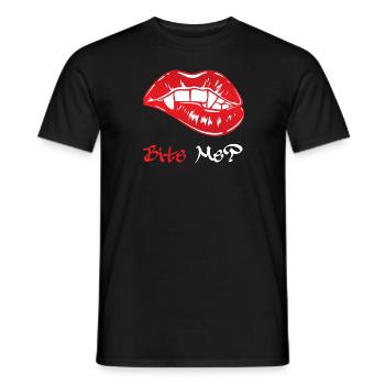Bite Me Vampire Vampire Love Lips - Men's T-Shirt - black - Front - AI Model Male 178 light (178cm)
