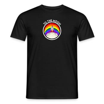 LGBT Gay Pride To The Moon Space Shuttle Rainbow - Männer T-Shirt - Schwarz - Vorne - AI Model Male 178 light (178cm)