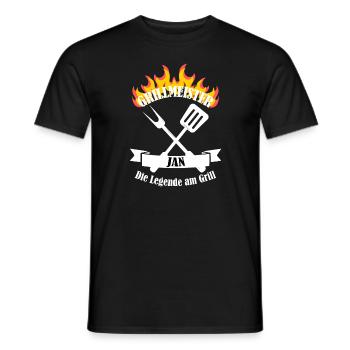 Grillmeister Jan lustiger Spruch Vorname - Männer T-Shirt - Schwarz - Vorne - AI Model Male 178 light (178cm)