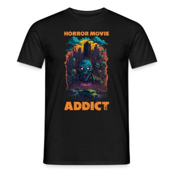 Zombie Illustration Film d’horreur Fan Design - T-shirt homme - noir - Devant - AI Model Male 178 light (178cm)