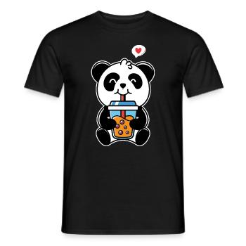 Panda drink - Men's T-Shirt - black - Front - AI Model Male 178 light (178cm)