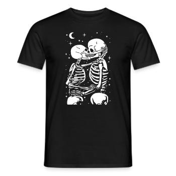 Squelette - Baiser - Gothique - Amusant - T-shirt homme - noir - Devant - AI Model Male 178 light (178cm)