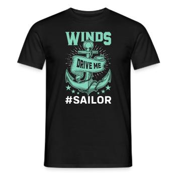 Voile de yacht qui dit drôle de voilier - T-shirt homme - noir - Devant - AI Model Male 178 light (178cm)