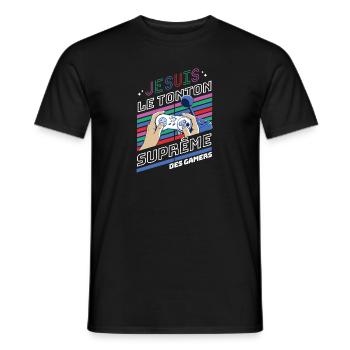 Je suis le tonton suprême des gamers t-shirt - T-shirt homme - noir - Devant - AI Model Male 178 light (178cm)