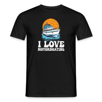 I Love Motorboating Life Is Better At The Lake - Men's T-Shirt - black - Front - AI Model Male 178 light (178cm)
