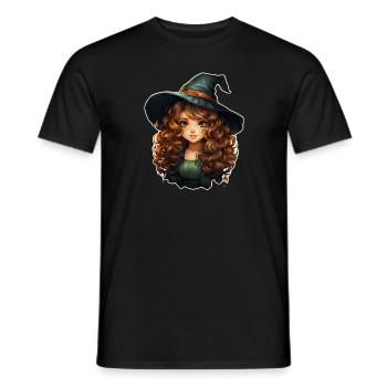 Halloween Witch I Cartoon Style I Witch - Men's T-Shirt - black - Front - AI Model Male 178 light (178cm)