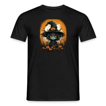 Halloween Witch I Cartoon Style I Witch - Men's T-Shirt - black - Front - AI Model Male 178 light (178cm)