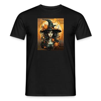 Halloween Witch I Cartoon Style I Witch - Men's T-Shirt - black - Front - AI Model Male 178 light (178cm)