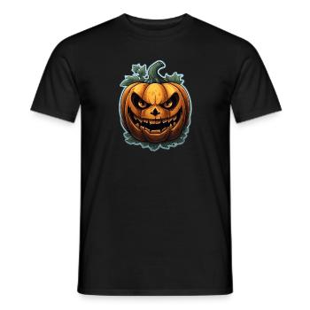 Scary Pumpkin Face I Spooky Halloween - Männer T-Shirt - Schwarz - Vorne - AI Model Male 178 light (178cm)