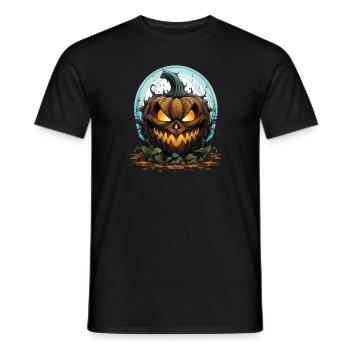 Scary Pumpkin Face I Spooky Halloween - Männer T-Shirt - Schwarz - Vorne - AI Model Male 178 light (178cm)