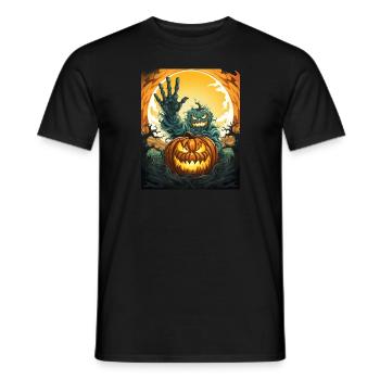 Halloween Mains émergentes Citrouille effrayante - T-shirt homme - noir - Devant - AI Model Male 178 light (178cm)