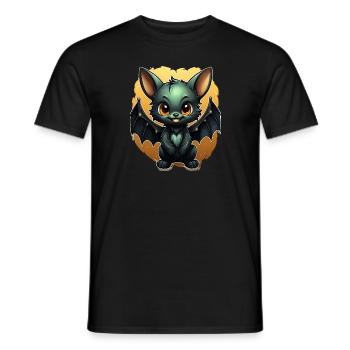 Bat Halloween I Cartoon Cute Bat - Männer T-Shirt - Schwarz - Vorne - AI Model Male 178 light (178cm)