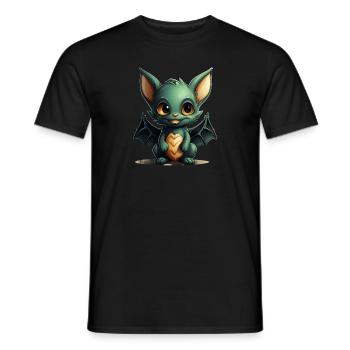 Bat Halloween I Cartoon Cute Bat - Männer T-Shirt - Schwarz - Vorne - AI Model Male 178 light (178cm)