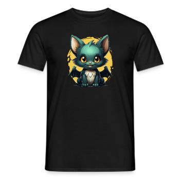 Bat Halloween I Cartoon Cute Bat - Männer T-Shirt - Schwarz - Vorne - AI Model Male 178 light (178cm)