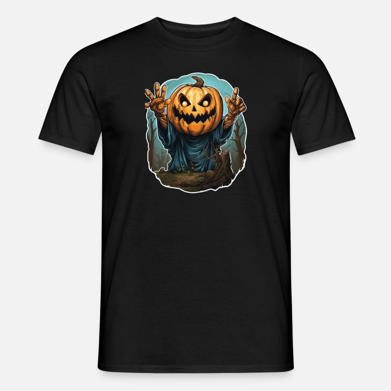 Halloween Emerging Hands Spooky Pumpkin - Männer T-Shirt - Schwarz