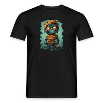 Halloween Spooky Cartoon Mummy - Männer T-Shirt - Schwarz - Vorne - AI Model Male 178 light (178cm)