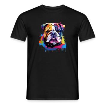 Bouledogue anglais Pop Art I Dog Lover I Splash Art - T-shirt homme - noir - Devant - AI Model Male 178 light (178cm)