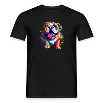 Bouledogue anglais Pop Art I Dog Lover I Splash Art - T-shirt homme - noir - Devant - AI Model Male 178 light (178cm)