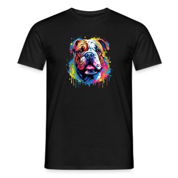 Bouledogue anglais Pop Art I Dog Lover I Splash Art - T-shirt homme - noir - Devant - AI Model Male 178 light (178cm)