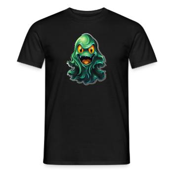 Ghost Lover Cartoon Style Halloween Ghost Spooky - Männer T-Shirt - Schwarz - Vorne - AI Model Male 178 light (178cm)
