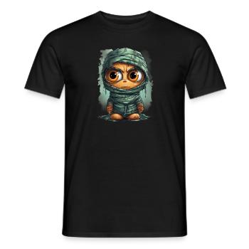 Halloween Spooky Cartoon Mummy - Männer T-Shirt - Schwarz - Vorne - AI Model Male 178 light (178cm)
