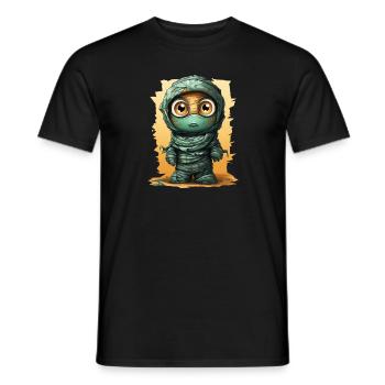 Halloween Spooky Cartoon Mummy - Männer T-Shirt - Schwarz - Vorne - AI Model Male 178 light (178cm)