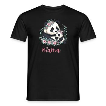 Panda Lover I Mama Panda And Cub Mother's Day - Männer T-Shirt - Schwarz - Vorne - AI Model Male 178 light (178cm)