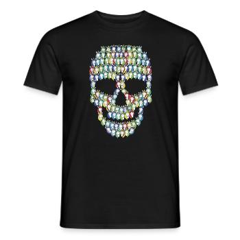 Licornes Crâne | Tête de l'arc-en-ciel créature mythique - T-shirt homme - noir - Devant - AI Model Male 178 light (178cm)