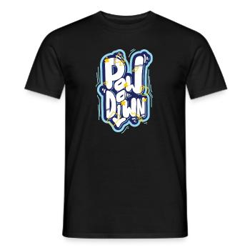 Pow Down - Männer T-Shirt - Schwarz - Vorne - AI Model Male 178 light (178cm)