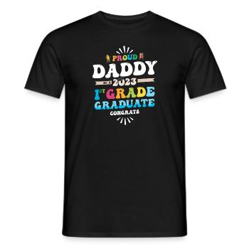 Fier papa d’une classe de 1ère année de 2023 - T-shirt homme - noir - Devant - AI Model Male 178 light (178cm)