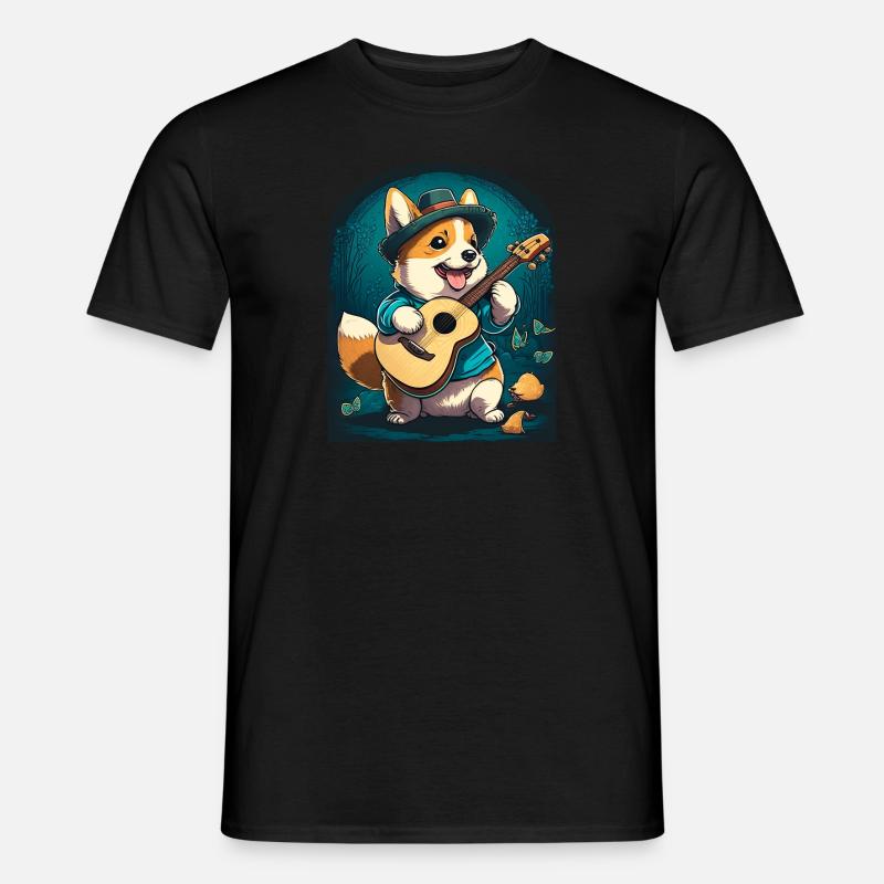 Corgi Barde - Männer T-Shirt - Schwarz