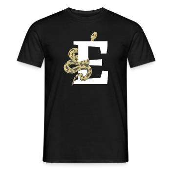 Letter e snake - Men's T-Shirt - black - Front - AI Model Male 178 light (178cm)