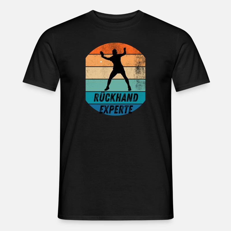 Rückhandexperte - Männer T-Shirt - Schwarz